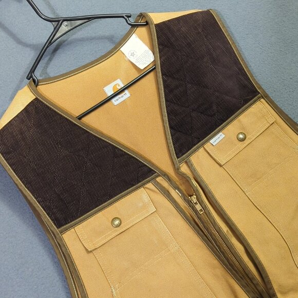 Carhartt VTG Vest Men's XL Brown Hunting Game Bag Canvas Shooting Union Made USA - Picture 1 of 16